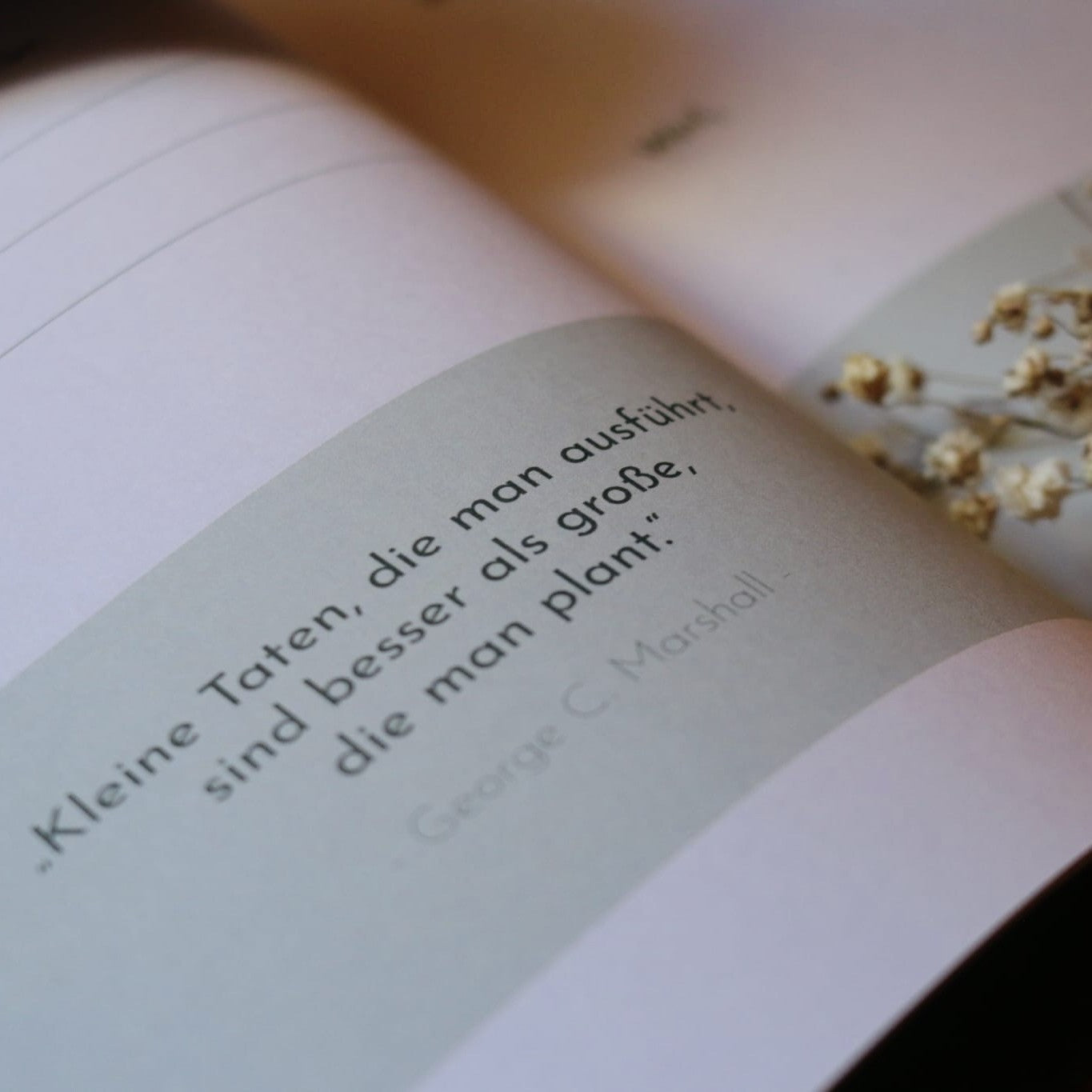 Journalseite mit inspirierendem Zitat